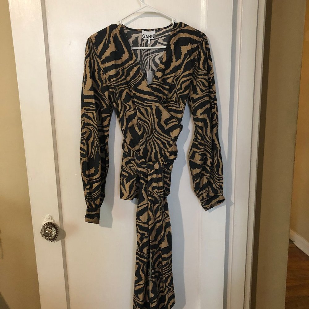 SOLD Ganni Animal Print Top Size 38
